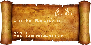 Czeider Marcián névjegykártya